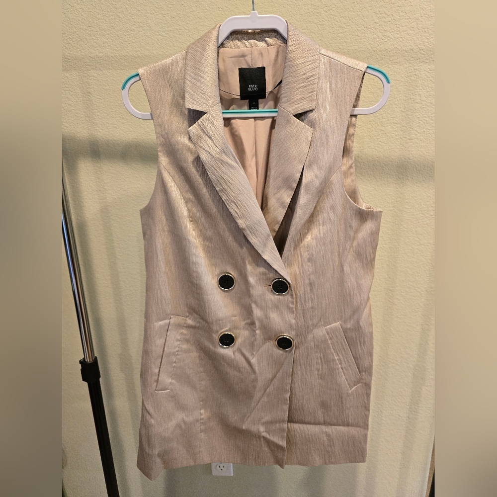 Size Large River Island Tan and Silver Vest Dress